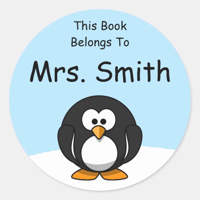 Personalized Penguin Book Label (Front)
