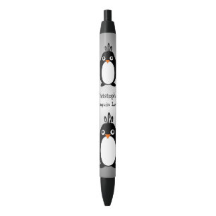 Personalized Penguin Design Black Ink Pen