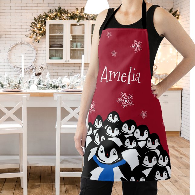 Personalized Penguin Family Apron (Creator Uploaded)