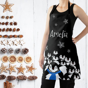 Personalized Penguin Family Apron