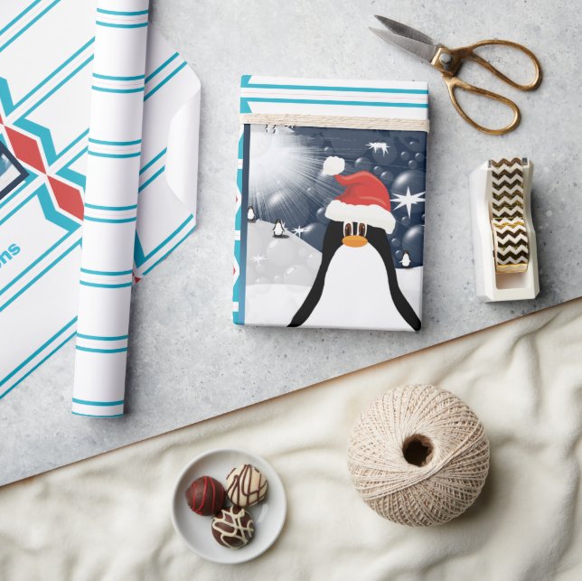 Personalized Penguin Holiday Wrapping Paper (Crafts)
