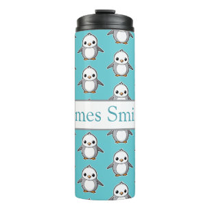 Personalized penguin kids drink tumbler