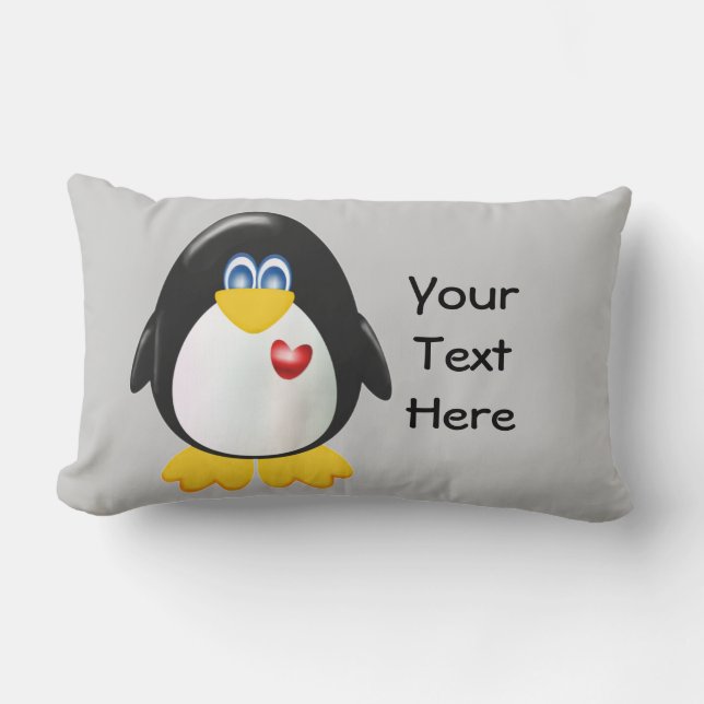 Personalized Penguin Lumbar Pillow (Front)