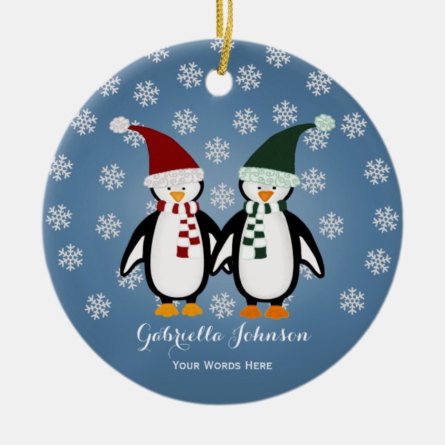 Personalized Penguin Ornament (Front)