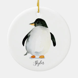 Personalized Penguin Ornament Handpainted