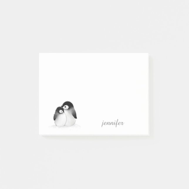 Personalized Penguin Post-it® Notes (Front)