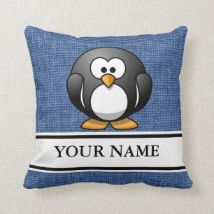 Personalized Penguin Throw Pillow