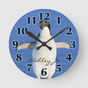 Personalized Penguin  Wall Clock