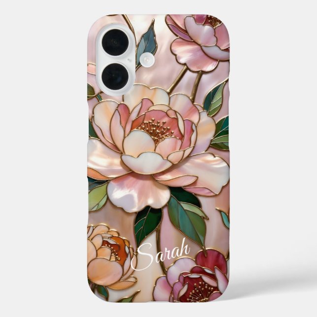 Personalized Peony Floral Phone Case Elegant (Back)