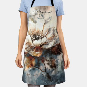 Personalized Peony Watercolor Bloom Apron