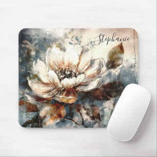 Personalized Peony Watercolor Bloom Art Mouse Pad