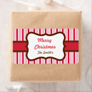 Personalized Peppermint Christmas Labels