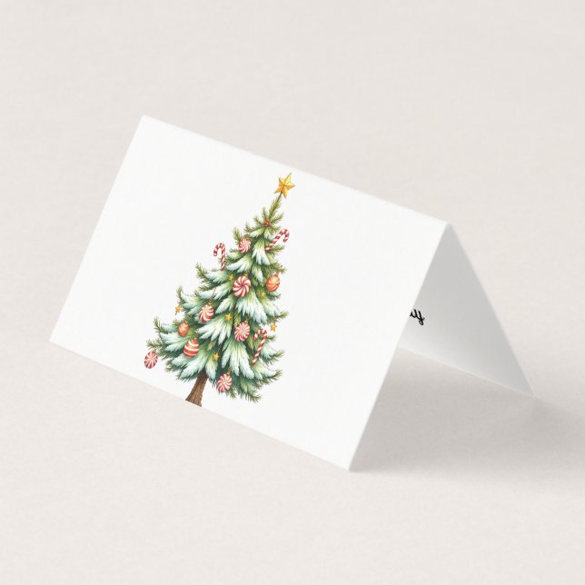 Personalized Peppermint Christmas Tree Card (Front)