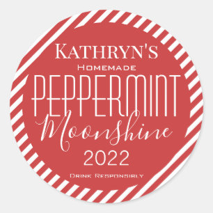 Personalized Peppermint Moonshine Label