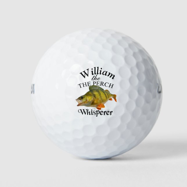 Personalized Perch Whisperer Fisherman Golf Balls (Front)
