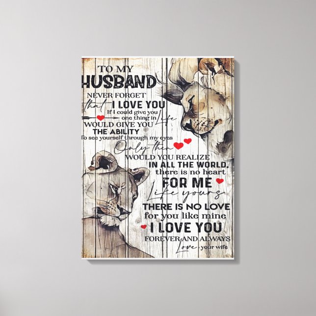 Personalized perfect gift, to my husband letter canvas print (Front)