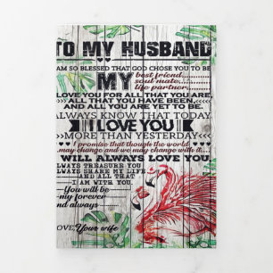 Personalized perfect letter To my husband letter Tri-Fold Announcement