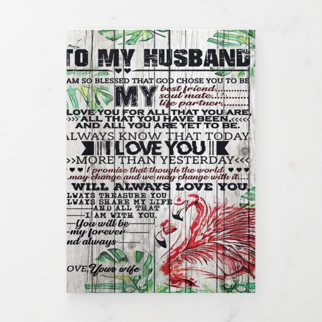 Personalized perfect letter | To my husband letter Tri-Fold Announcement (Cover)