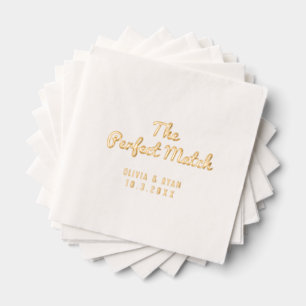 Personalized Perfect Match Bridal Shower Napkins