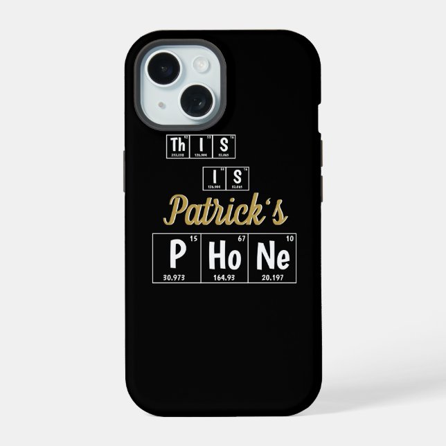 Personalized Periodic Table of Elements Chemistry  iPhone 15 Case (Back)