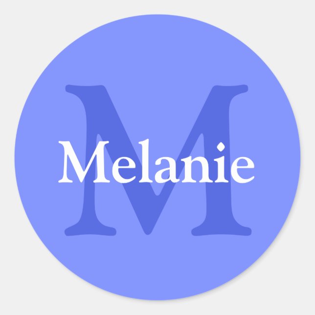 Personalized Periwinkle Classic Round Sticker (Front)