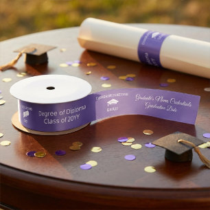 Personalized Periwinkle Graduation Decor and Gifts Satin Ribbon