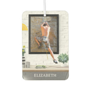 Personalized Person Rock Climbing a Photo Air Freshener