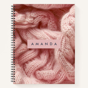 Personalized Personalized Pink Cable Knit  Notebook