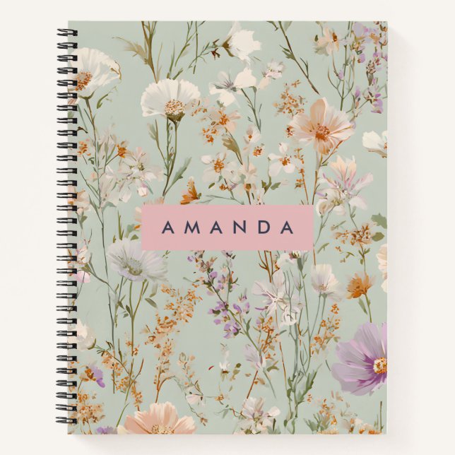 Personalized Personalized Wildflower Garden Design Notebook (Front)