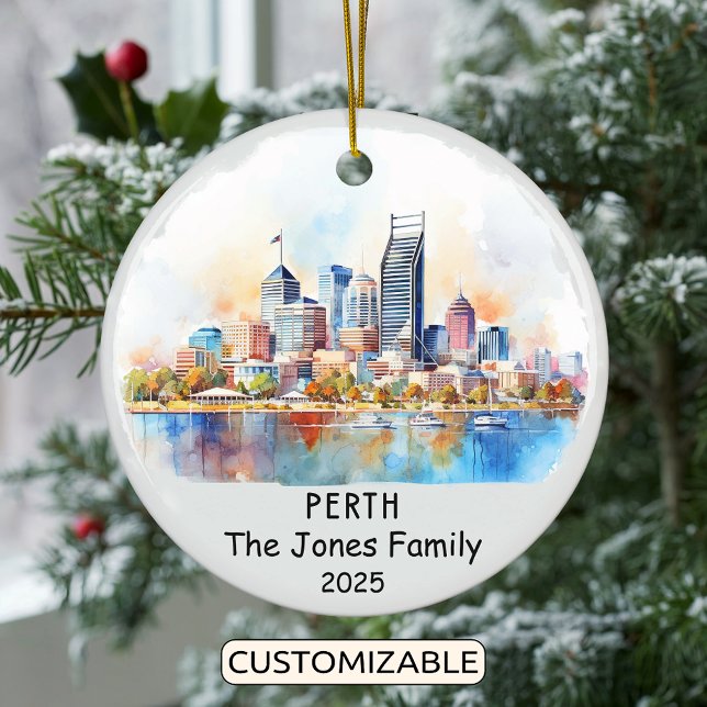 Personalized Perth Ornament, Australia Ceramic Ornament (Creator Uploaded)