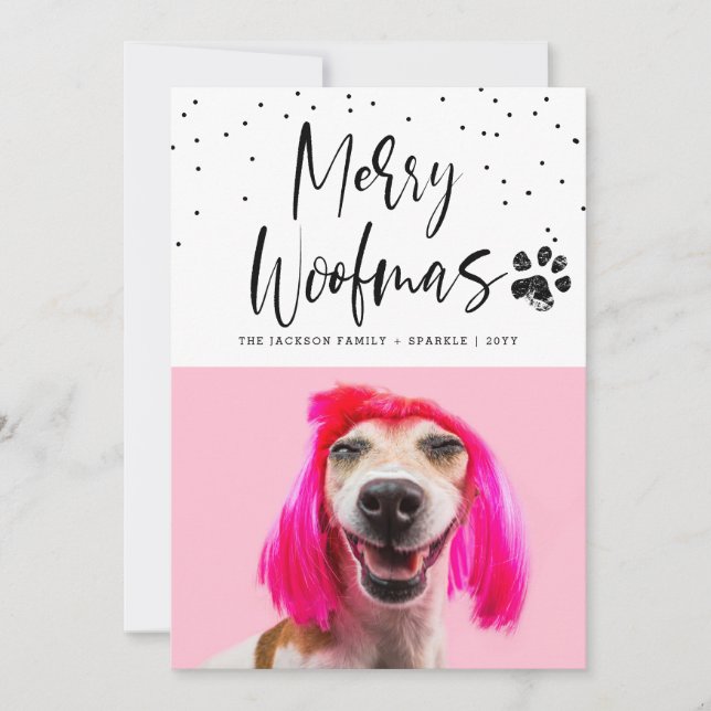 Personalized Pet 2 Photo Christmas Holiday Card (Front)