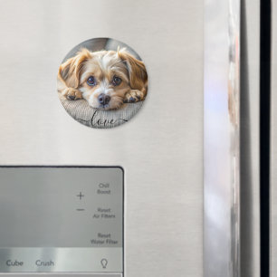 Personalized pet 2 photo dog lover keepsake name  magnet