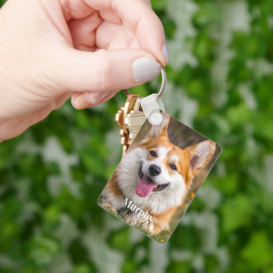 Personalized Pet 2 Photo Dog Lover Keychain