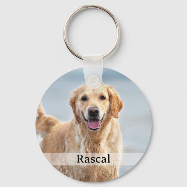 Personalized Pet 2 Photo Keepsake Pet Lover  Keychain (Front)