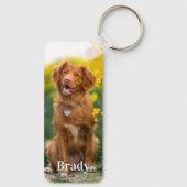 Personalized Pet 2 Photo Name Dog Lover Keychain (Back)