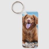 Personalized Pet 2 Photo Name Dog Lover Keychain (Front)
