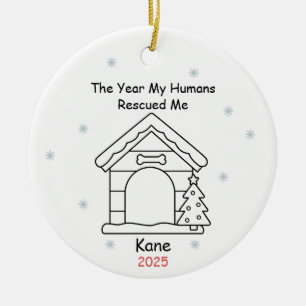 Personalized Pet Adoption Ornament, Dog Adoption  Ceramic Ornament