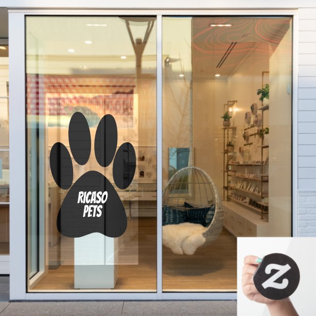 Personalized Pet Advertisement Giant Paw Window Cling (Store Window)