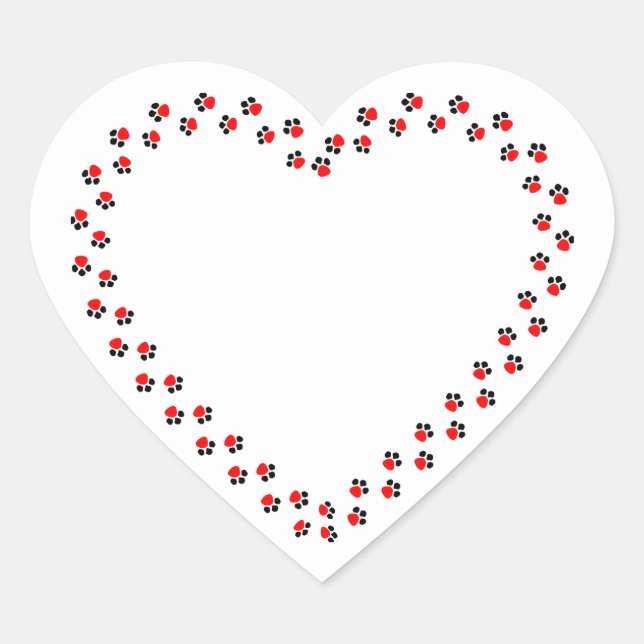 Personalized Pet Animal Heart Paw Heart Sticker (Front)