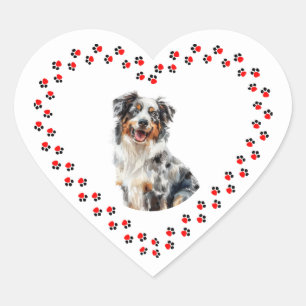 Personalized Pet Animal Heart Paw Sticker
