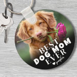 Personalized Pet Best Dog Mom Photo<br><div class="desc">Give the dog mom in your life a unique keepsake with this custom double-sided "Best Dog Mom Ever" photo keychain! Designed for dog moms, dads, or any pet lover, this keychain lets you add two different photos of your furry friend—one for each side—creating a truly special accessory. On one side,...</div>