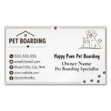 Personalized Pet Boarding Magnet Business Card