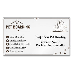 Personalized Pet Boarding Magnet Business Card