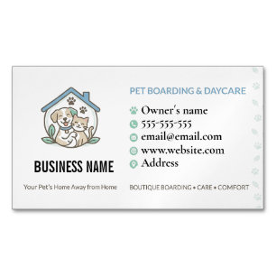 Personalized Pet Boarding QR Code Magnetic Business Card