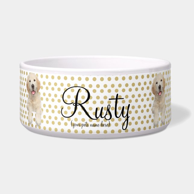 Personalized Pet Bowl/Golden Retriever (Front)