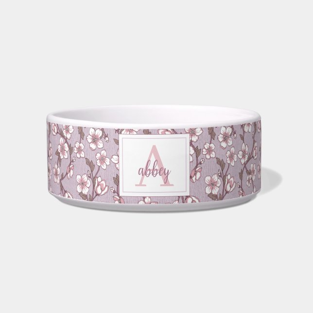 Personalized Pet Bowl with Name Modern Custom Dish (Front)