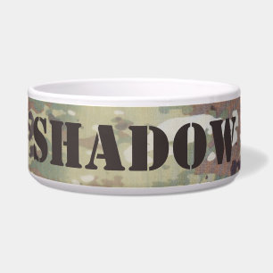 Personalized Pet Bowls Army OCP Camo Uniform Camof
