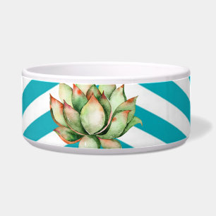 Personalized Pet Bowls Boho Cacti Cactus Succulent