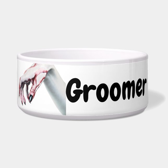 Personalized Pet Bowls zombie blood drip vampire G (Front)