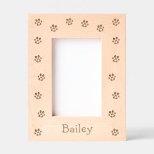 Personalized Pet Cat/Dog Name Paw Print Keepsake Etched Frames